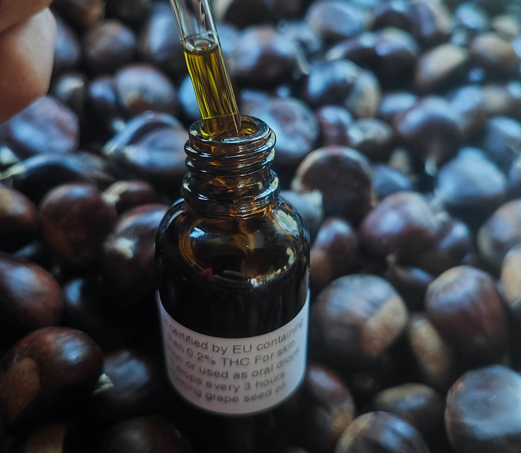 CBD oil certified by EU containing less then 0.2% THC For skin application or used as oral drops.